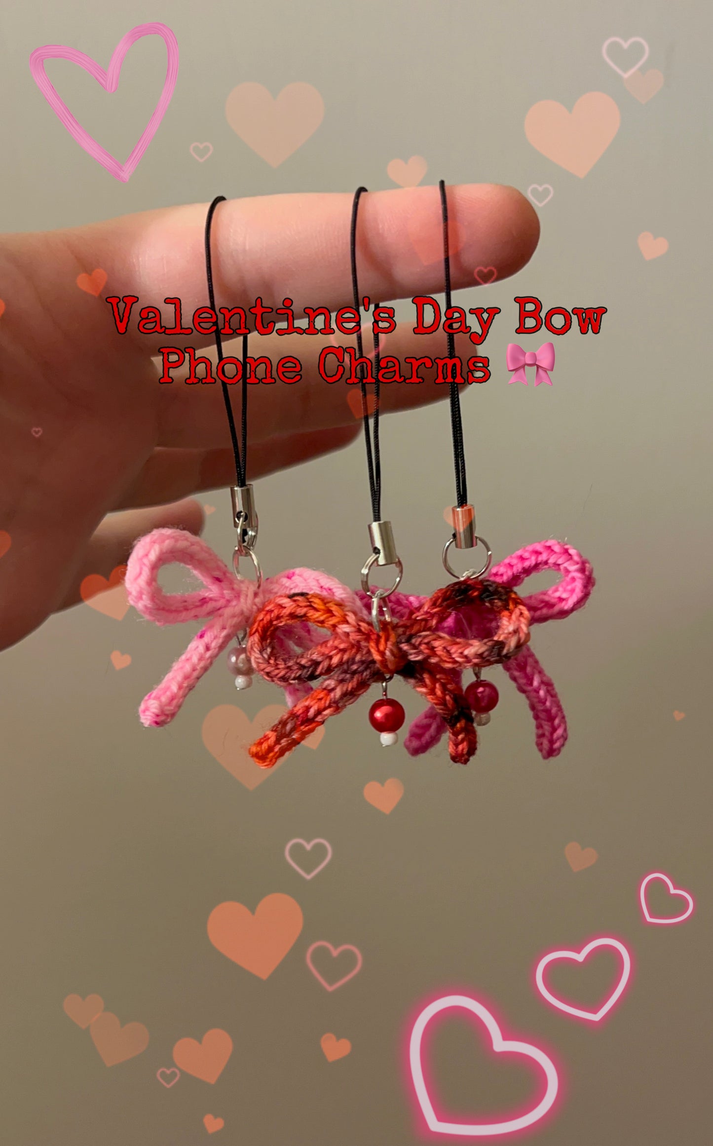 Knitted Bow 🎀 Phone Charm